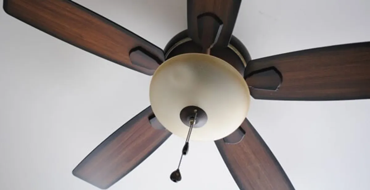 Fully installed ceiling fan with balanced blades and light fixture in Glendale, AZ