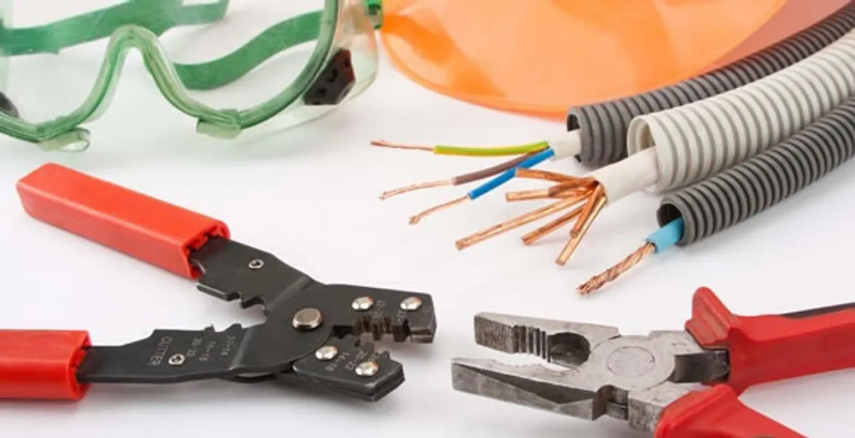 Electrical wiring repair with professional tools and safety equipment in Tolleson, AZ